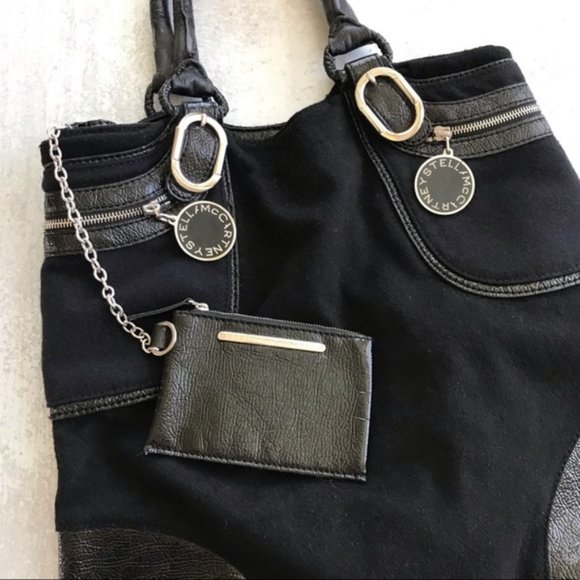 STELLA MCCARTNEY Large Black Felt Tote